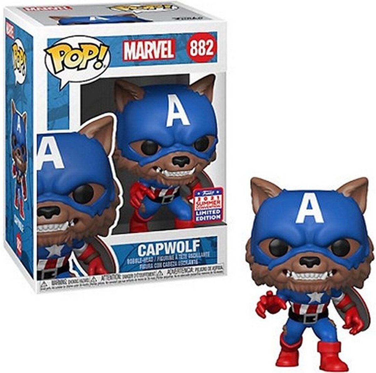 Funko Marvel – Pop Nr. 882 – Capwolf – SDCC 2021, exklusive Sommer-Convention