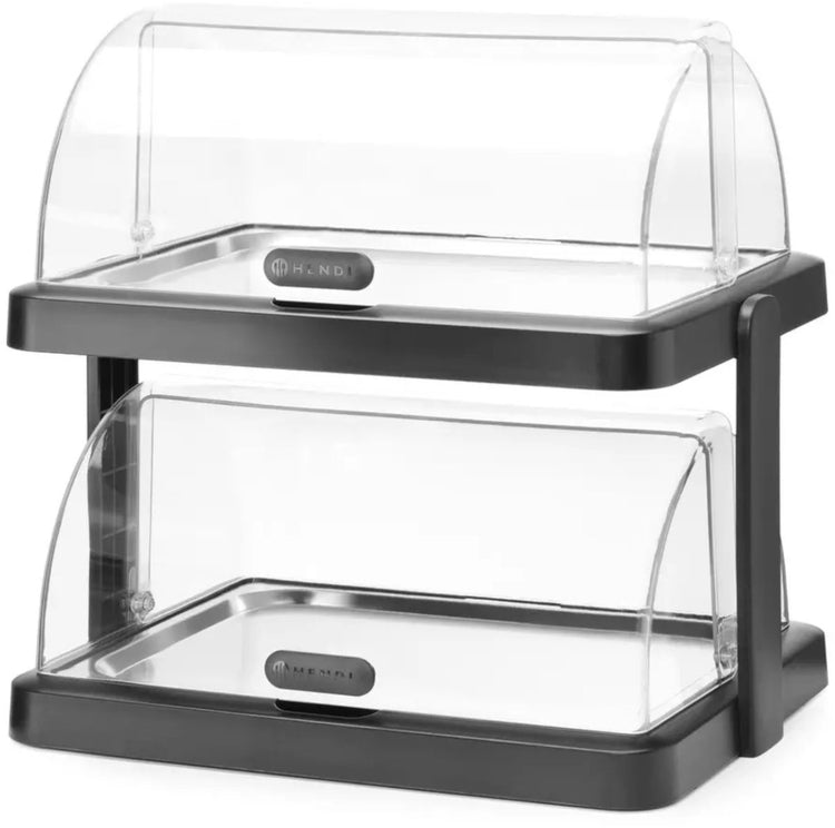 Hendi Rolltop-Präsentation gekühlt – 2 Ebenen – Edelstahl – 440 x 320 x 440 mm