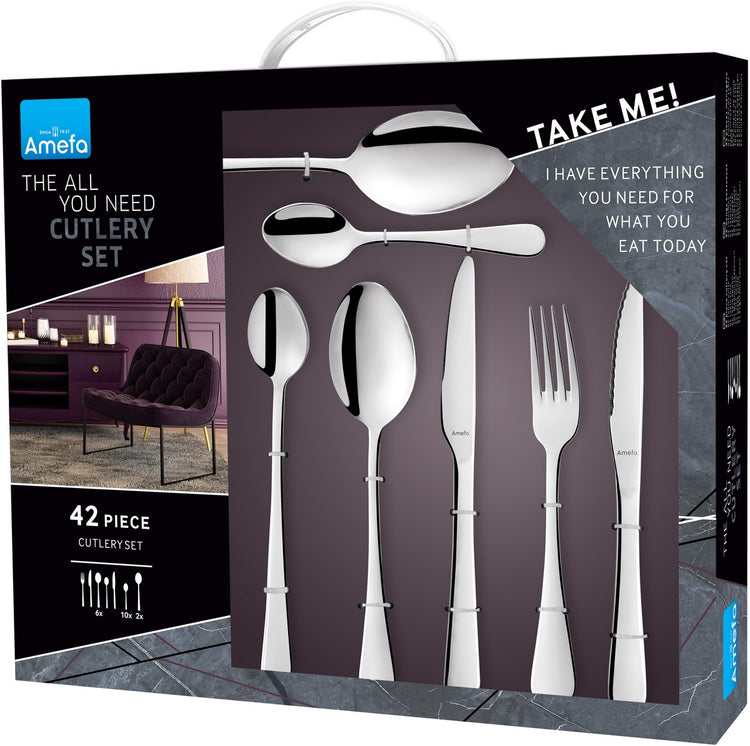 Amefa Rom - All You Need Besteckset - 42-teilig - 6 Personen - Silber