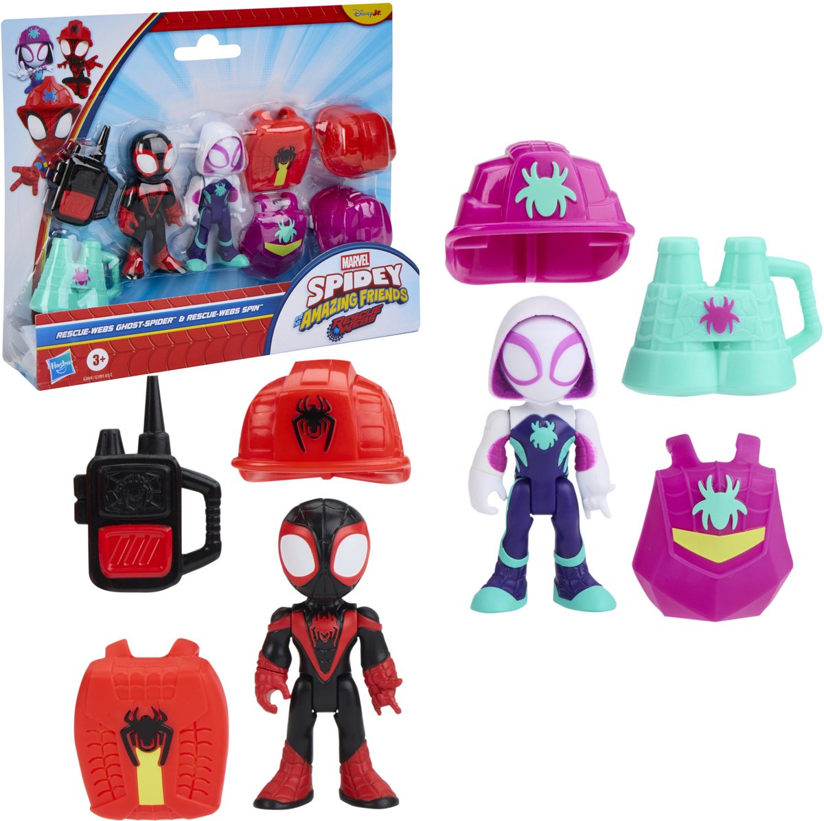 Hasbro Marvel Spider-Man und seine tollen Freunde – Rescue-Webs-Geisterspinne und Rescue-Webs-Spinne