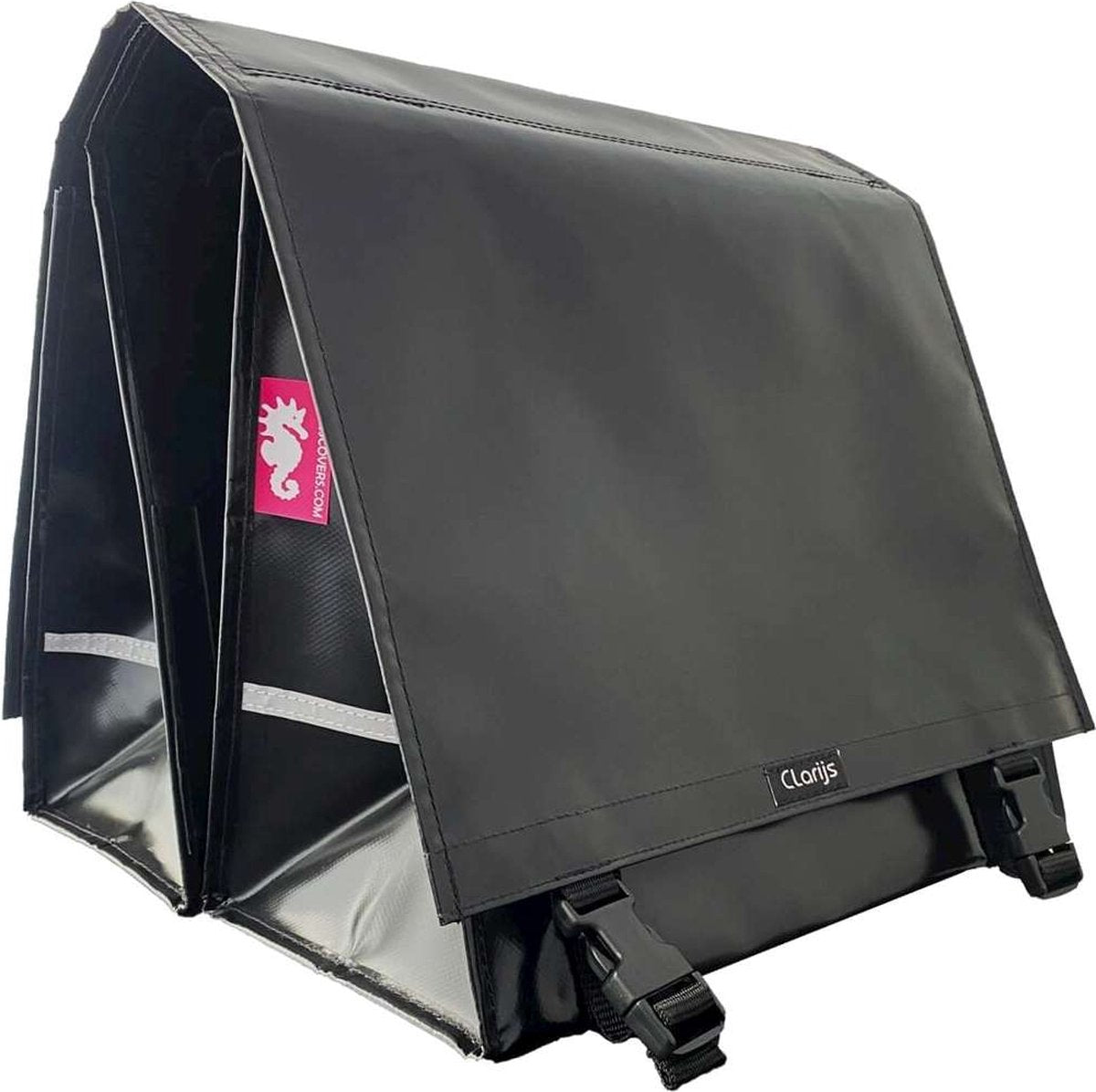 Clarijs Fahrradbeutel Doppel XL PVC 46L mit Pause schwarz
