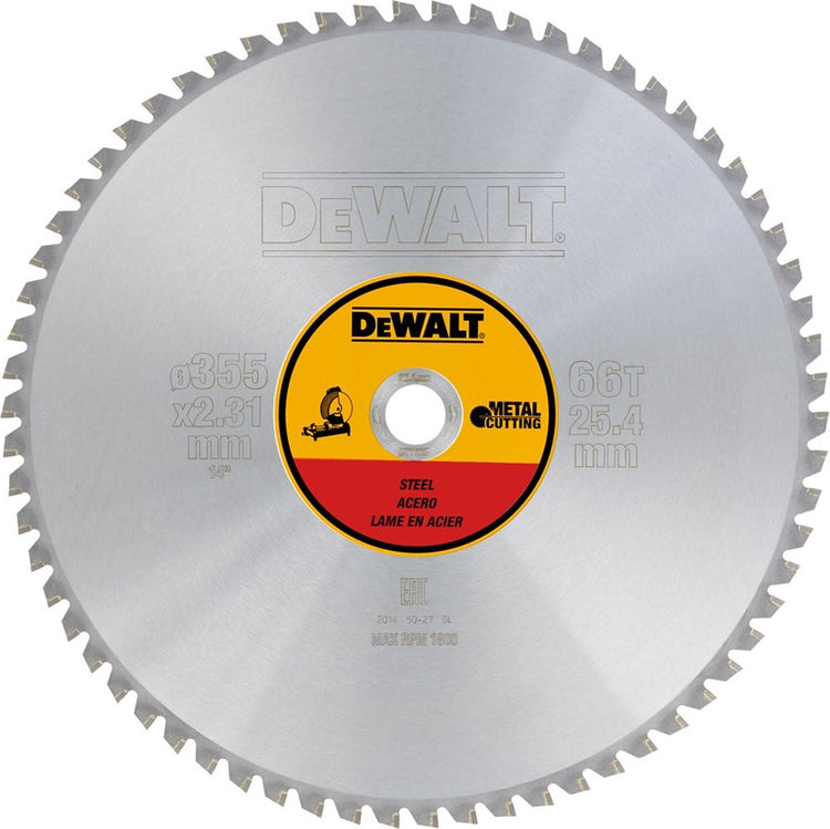 Dewalt-Serie – Kreissägeblatt aus Stahl – 355 mm – 66 Zähne – Präzision und Haltbarkeit