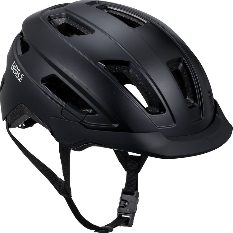 BBB Cycling Dice E-Bike-Fahrradhelm – Unisex-Fahrradhelm für Erwachsene – mit ABS-Schale und magnetischem Fidlock-Verschluss – Fahrradhelm Damen-Elektrofahrrad – Schwarz – Mittel: 54–58 cm – BHE-180