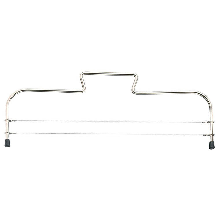 Westmark Tortenschneider mit 2 gezahnten Schneidedrähten, Edelstahl, Länge: 32 cm, Simplex Duo, Silber, 71602270