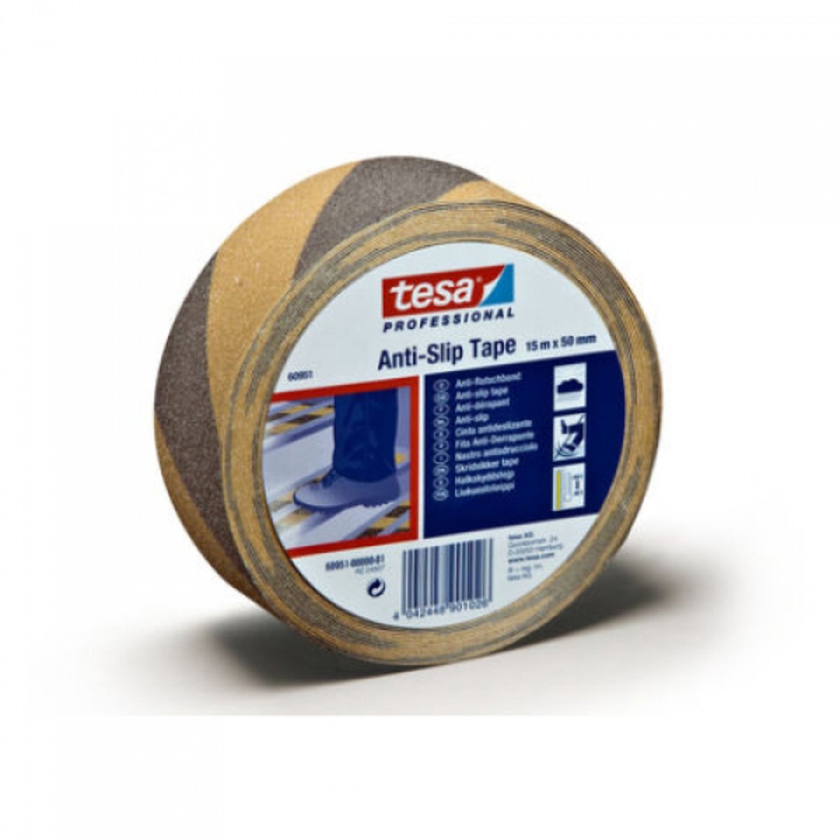 Tesa Professional 1059190 - Tesa Antirutsch Schwarz Gelb 15m 50mm | 6 Stück