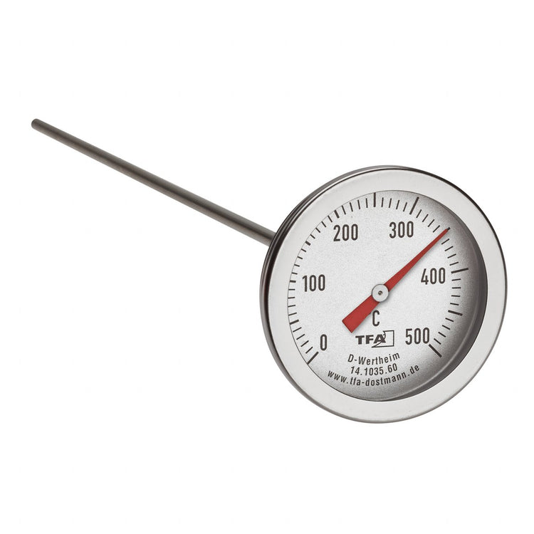 TFA Dostmann Ofenthermometer – Analog – Edelstahl – 0–500 Grad Celsius – 30 cm – Spieß