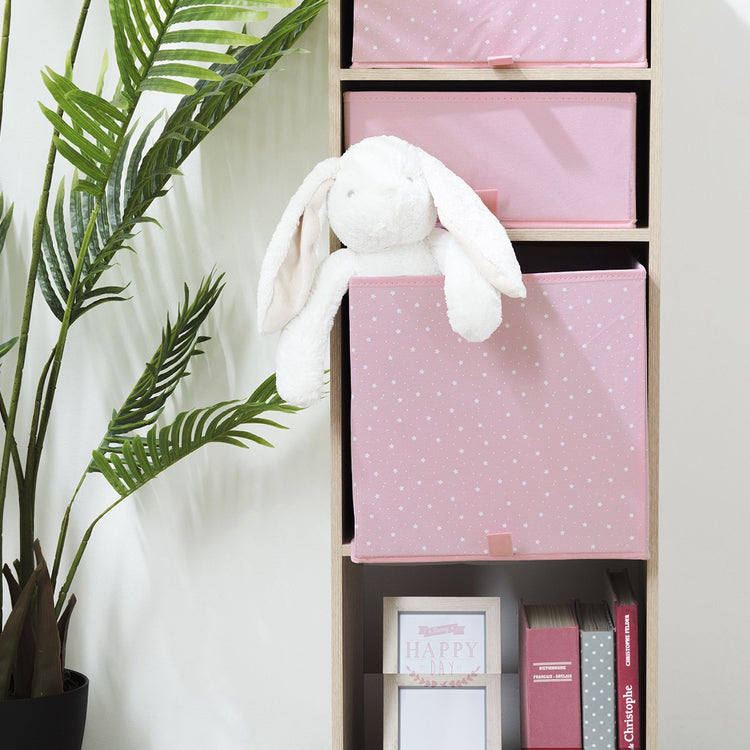 Atmosphera Aufbewahrungsbox quadratisch - Sterne, rosa - (29x29x29cm)