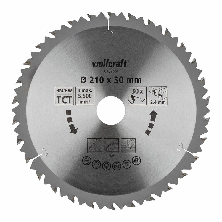 Wolfcraft - Kreissägeblatt 210x30mm - 30 Zähne - für Kreissäge - HM, braune Serie - 6737000