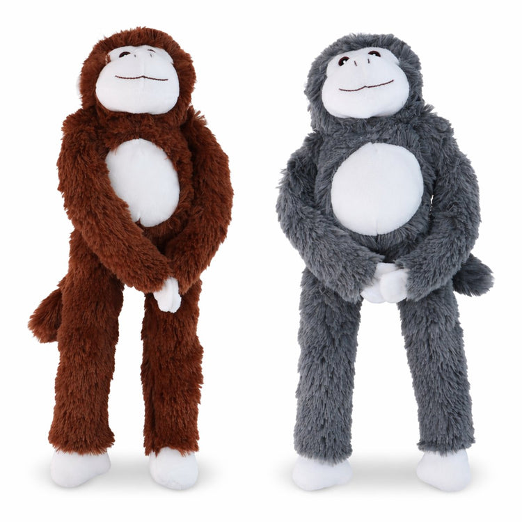 Markenloser Sans Marque Eddy Toys Plüschaffe – 43452 – Plüschaffe Kuscheltier mit Kletthänden – Plüschaffe Kuscheltier mit langen Armen und Beinen – Weiches Kuscheltier Affenspielzeug – Braun oder Grau – 1 zufällige Farbe