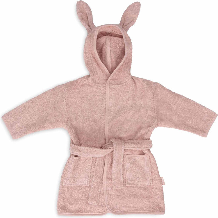 Jollein – Babybademantel Frottee 1-2 Jahre – Kinderbademantel mit Kapuze – Wildrose