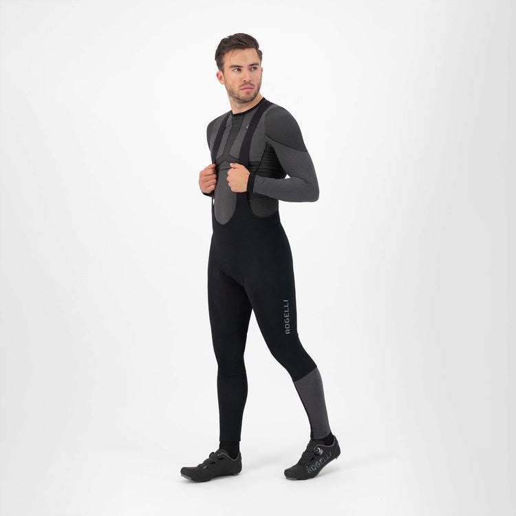 Rogelli Essential Hi Vis Radhose Herren – Hosenträger – Schwarz – L