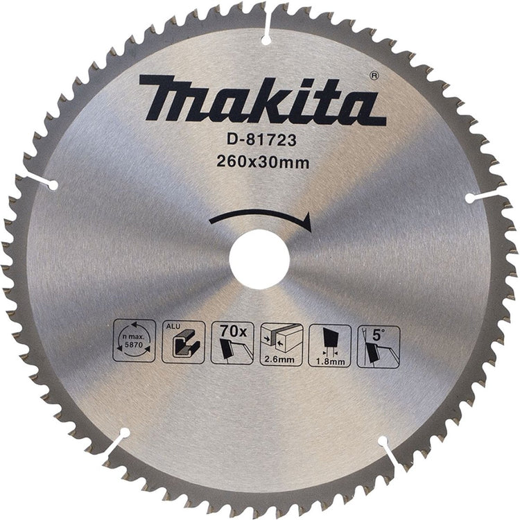 Makita Zubehör Kappsägeblatt Aluminium | Standard 260x30x2,8 70t 5g - d-81723