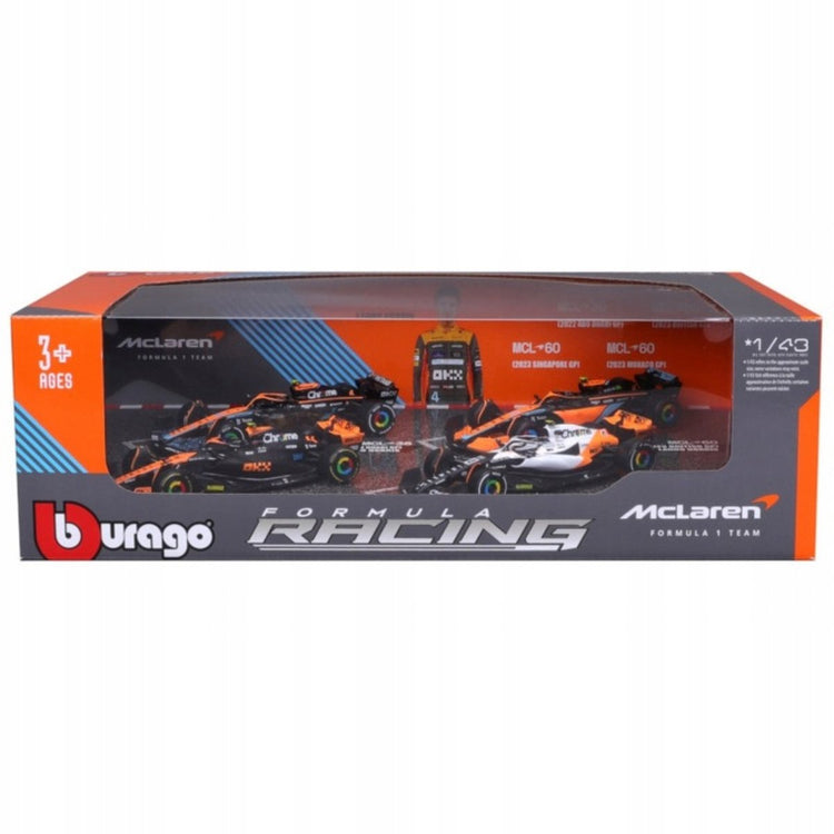 Bburago F1 Mclaren Rennwagen-Set Lando Norris 1:43 – 4 Modelle.