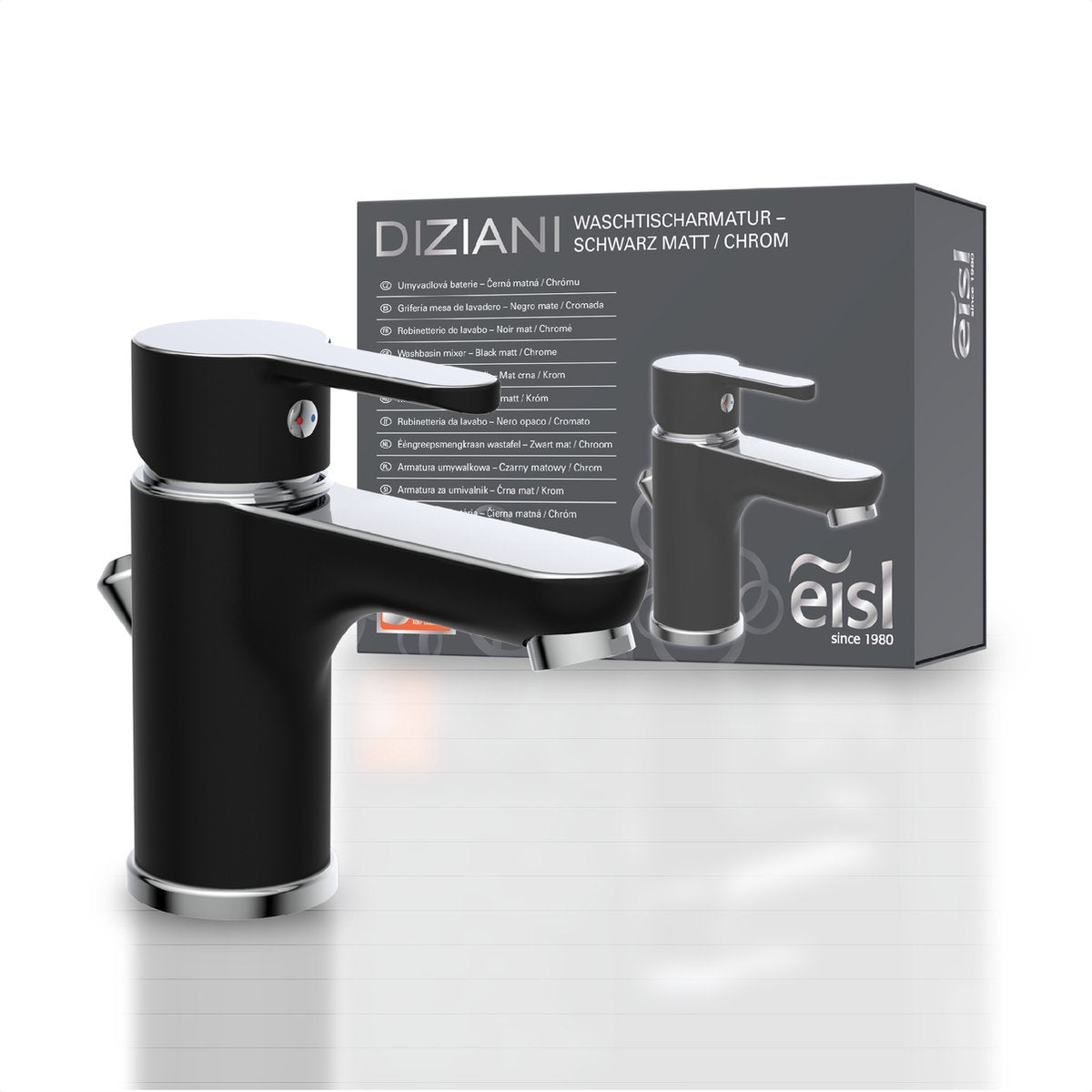 Eisl Diziani Badewannenarmatur - Mischbatterie - Mattschwarz-Chrom