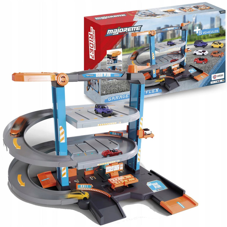 Majorette City Flex-Parkhaus mit 5 Stadtautos – 3+ Jahre
