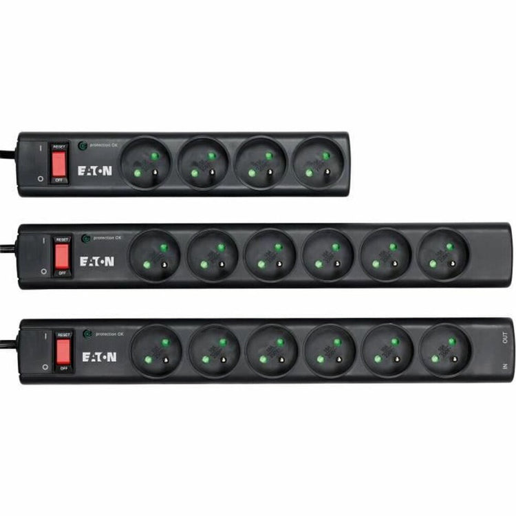 Eaton Steckerdosenleiste Überspannungsschutz – Protection Strip 6 FR – PS6F – 6 französische Steckerdosen – Schwarz