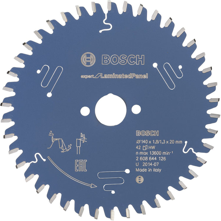 Bosch Zubehör Kreissägeblatt Expert für Schichtstoffplatte 140x20x1,8 1,3x42 - 2608644126