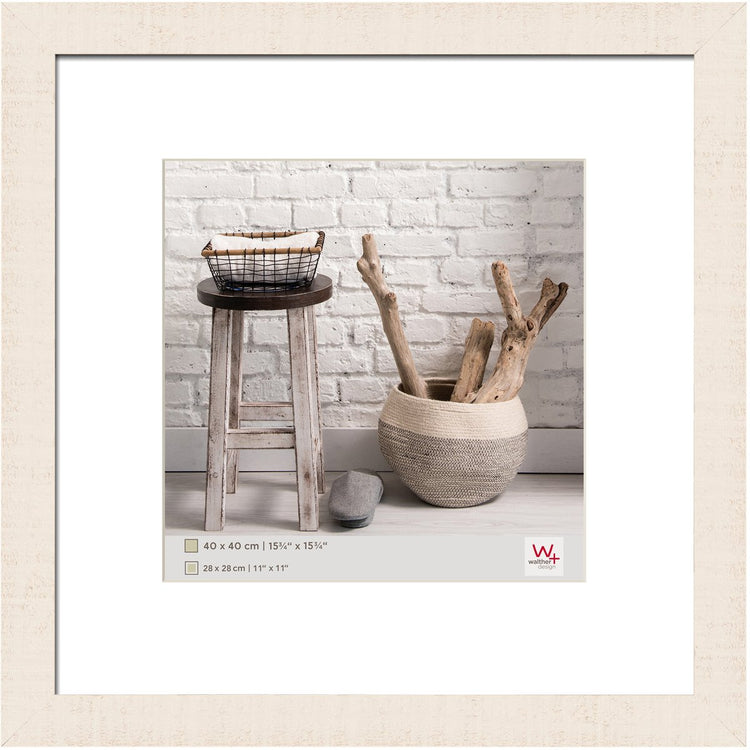 Walther Home - Holzrahmen - Fotogröße 40x40 cm - Cremeweiß