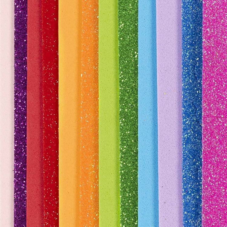 Creativ Company Schaumstoffplatten, Größe 14x25 cm, Stärke 2 mm, bunt, 12 Blatt 1 Karton