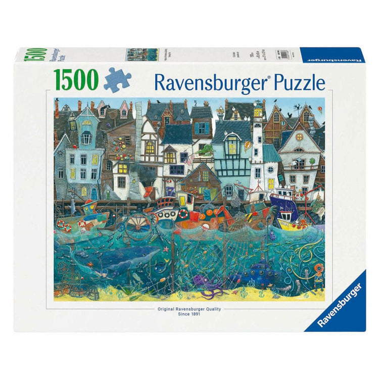 Ravensburger Puzzle Hafen der Wunder – ein geschäftiger Fantasiehafen – 1500 Teile.