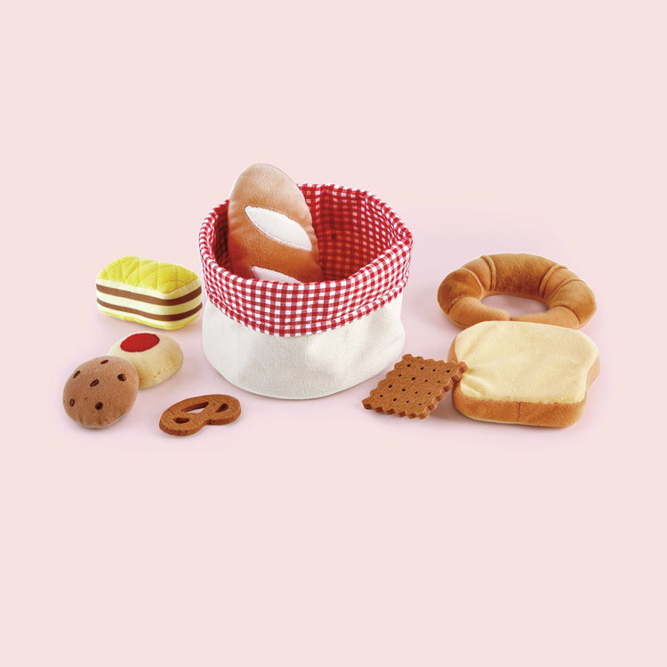 Hape Brotkorb – Spielzeug-Bäckerei-Set aus Filz für Kleinkinder ab 18 Monaten, 9-teilig