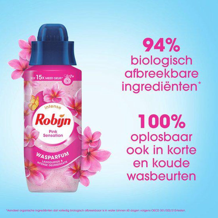 Robijn intensives Waschparfüm – Pink Sensation – verleiht Ihrer Kleidung einen lang anhaltenden, intensiven Duft – 342 ml