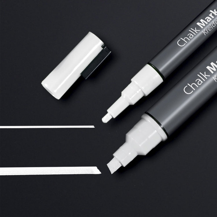 Sigel Kreidemarker – Rundspitze und Meißelspitze – Weiß – Set mit 2 Stück – si-ba176