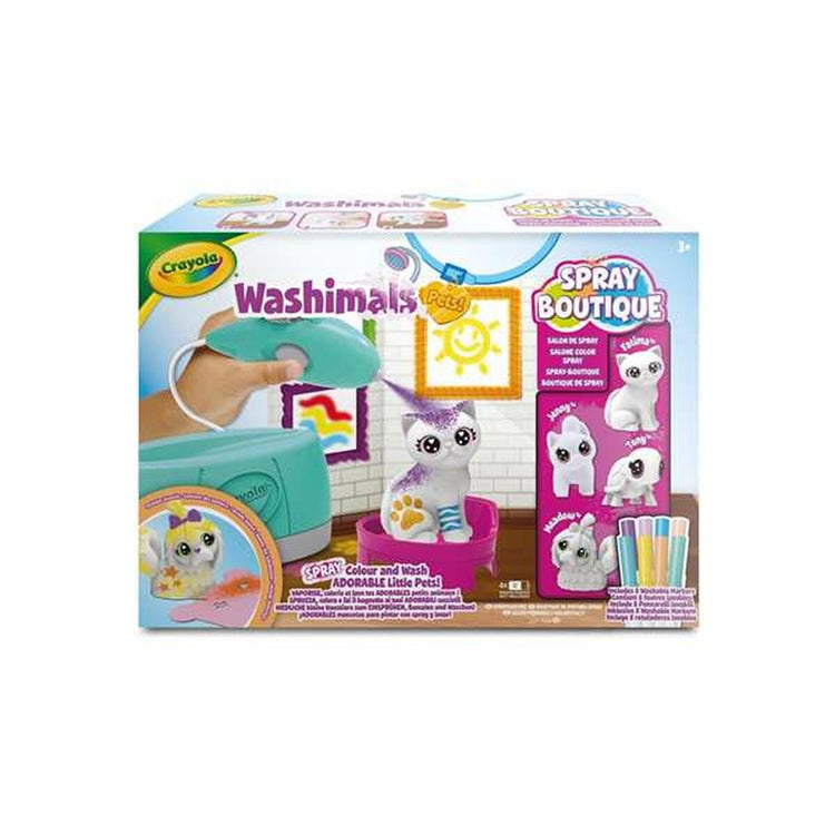 Crayola – Washimals Haustiere – Hobby-Paket – Set Spray Boutique mit Airbrush und 4 Tieren