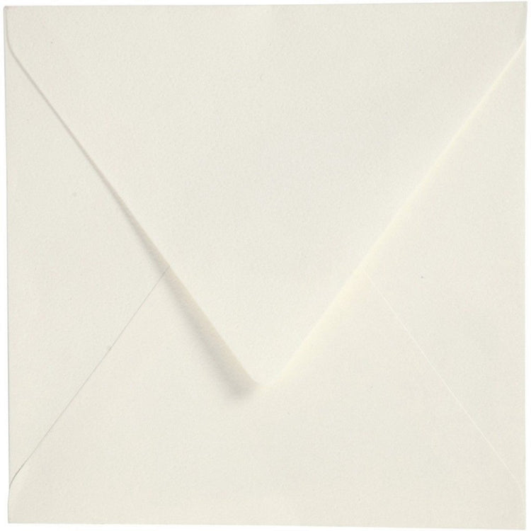 Briefumschläge der Firma Creativ, Briefumschlaggröße 16x16 cm, 120 gr, gebrochenes Weiß, 50 Stück 1 Karton