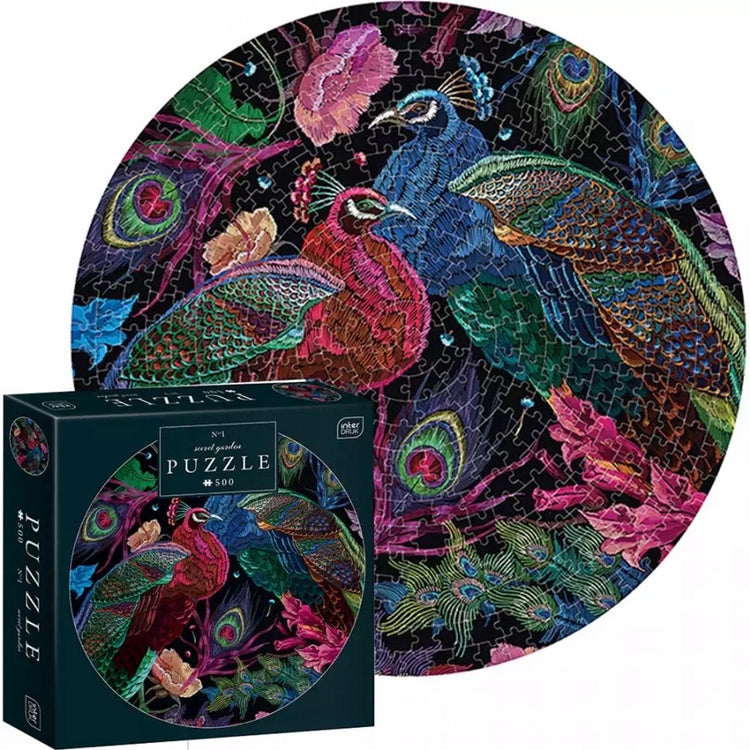 Geronimo Games Interdruk Puzzle 500 Teile – Farben der Natur, rund um den Pfau