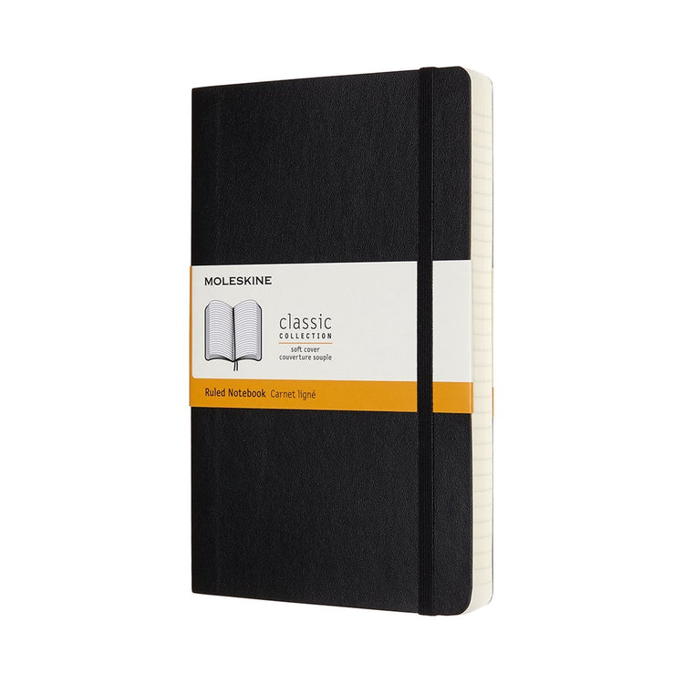 Klassisches Moleskine-Notizbuch – erweitert – groß – Softcover – liniert – schwarz
