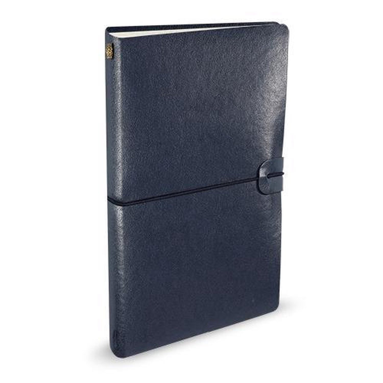 Peter Pauper Notizbuch – Voyager – Ledereinband – Mitternachtsblau – mit Kordelzugverschluss – 12 x 20 cm