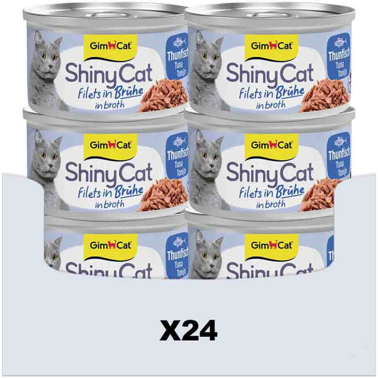 Gimcat 24 x 70 g – Shinycat-Filets in Thunfischbrühe