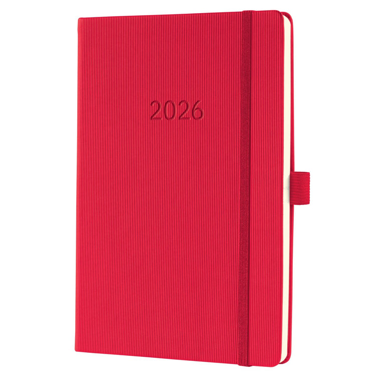 Sigel Wochenplaner 2026 Conceptum – Größe A5 – Rot – Hardcover – SI-C2664