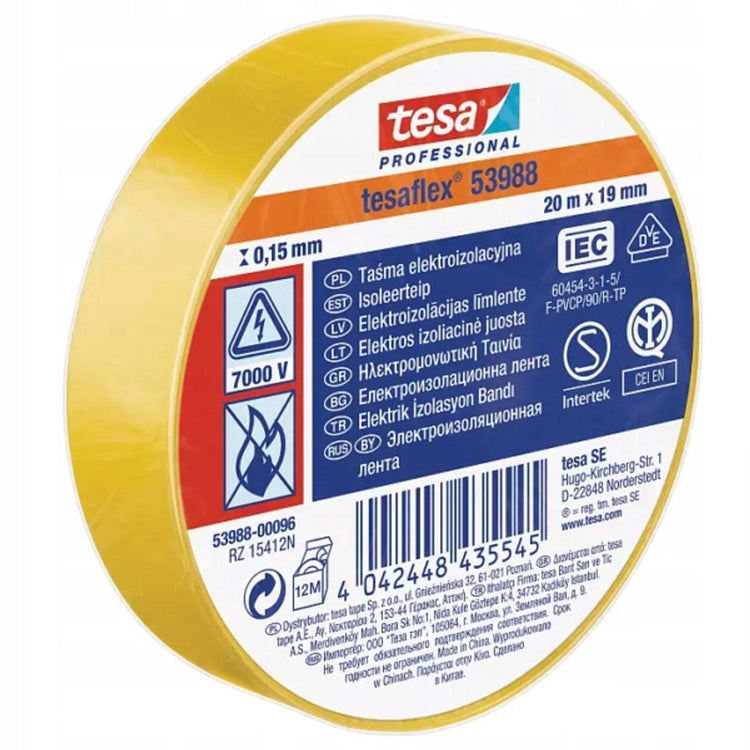 Tesa Professional 1064504 – Tesa 53988 Elektronik-Isolierband 20 m 19 mm gelb | 10 Stück