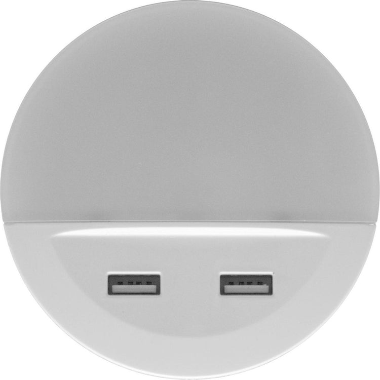 Ledvance Nachtlicht LED: für Steckdose, Lunetta USB 13 W, 220…240 V, Abstrahlwinkel: 120, warmweiß, 3000 K, Gehäusematerial: Polycarbonat (PC), Acrylnitril-Butadien-Styrol (ABS), IP20