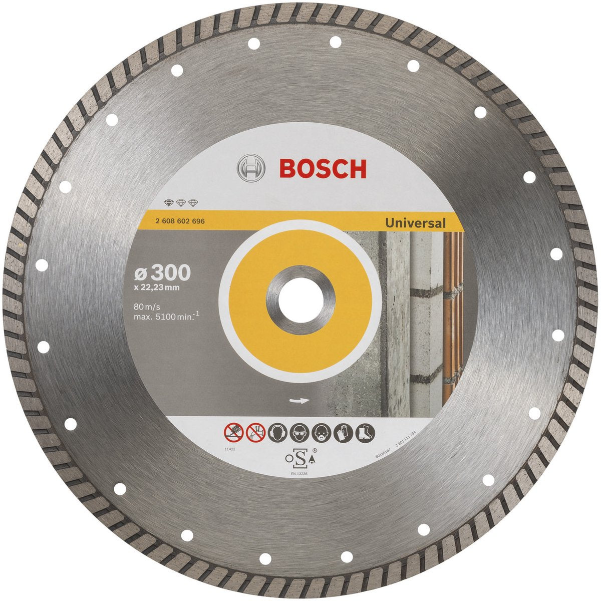 Bosch - Diamanttrennscheibe Standard für Universal Turbo 300 x 22,23 x 3 x 10 mm