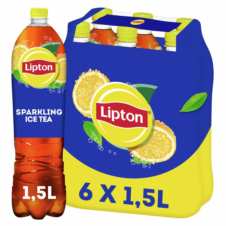 Lipton Eistee-Sprudelflasche – Original – überraschend kalorienarm – 6 x 1500 ml – Vorteilspack