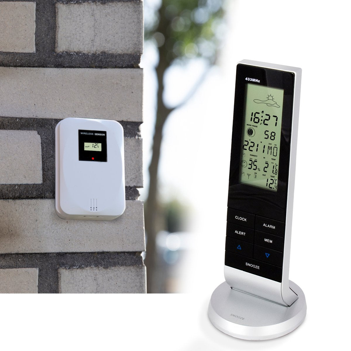 Alecto ws-1150 – professionelle Wetterstation mit kabellosem Außensensor – schwarz