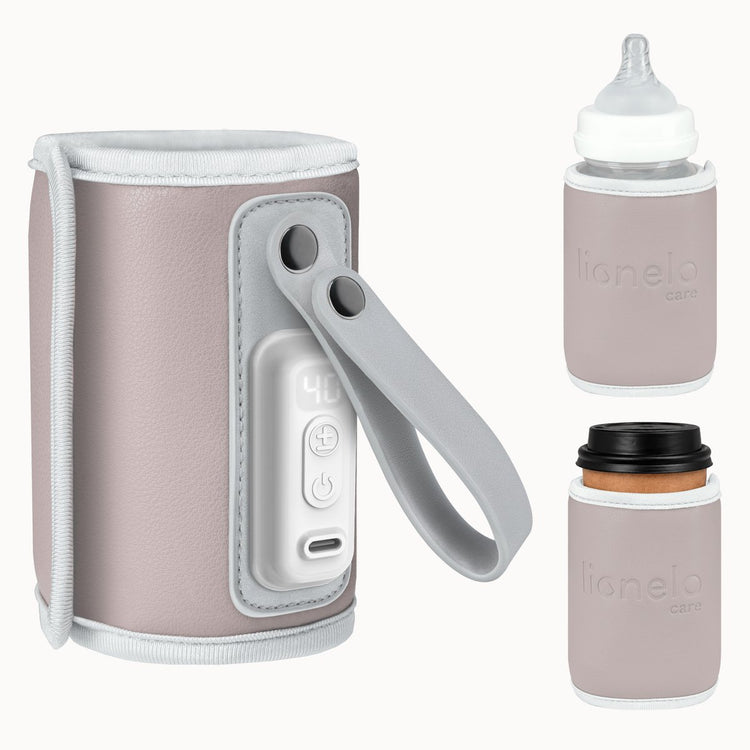 Lionelo thermup go – tragbarer Flaschenwärmer – USB-C-Stromversorgung – 5 Temperatureinstellungen (38–50 °C) – für Babyflaschen bis 70 mm – Thermostat gegen Überhitzung – kompaktes Leichtgewicht (100 g) – BPA-frei – inklusive USB-C-Kabel