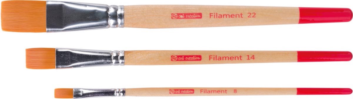 Talens Art Creation Aquarellpinsel, Polyester, flach, 3er-Set