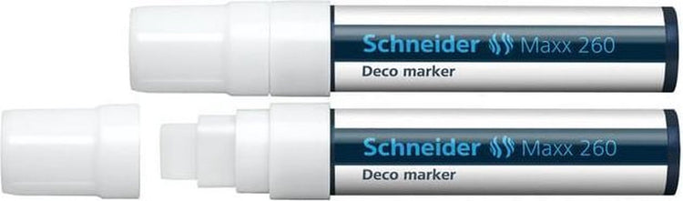 Schneider Schreibgeräte Schneider Kreidemarker – Maxx 260 – Weiß – 2 Stück – Kreidemarker – S-126049-2