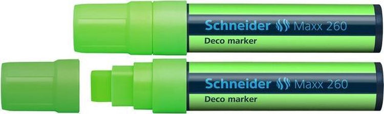 Schneider Schreibgeräte Schneider Kreidemarker – Maxx 260 – Fluorgrün – 2 Stück – Kreidemarker – S-126011-2