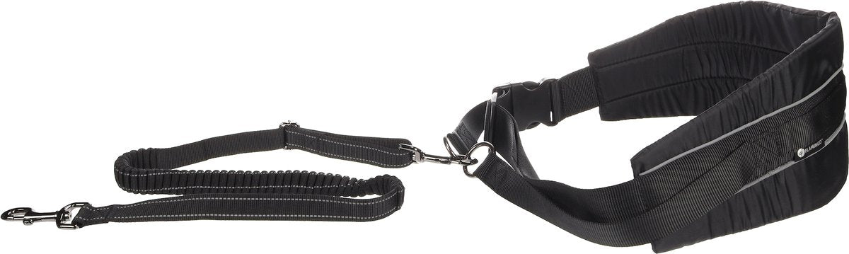 Flamingo Flamingo Hundekabelbaum mit elastischen Gürtel Canicross schwarz