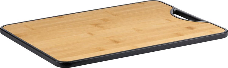 Alpina doppelseitiges Schneidebrett aus Bambus und Kunststoff – Schneidebrett 38 x 28 cm – Getränkebrett und Tapasbrett – Käsebrett und Servierbrett für die Küche
