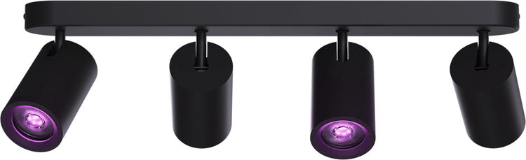 Calex Smart Deckenleuchte – 4-flammig – Smart Aufbaustrahler – oval – Schwarz