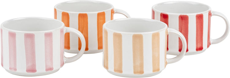 Leopold Wien - Kaffeetasse Franca - 4er-Set - Streifendesign