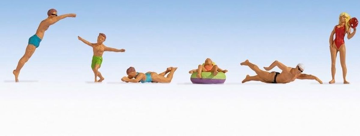 Noch 0015849 h0 Schwimmfiguren handbemalt, stehend, liegend