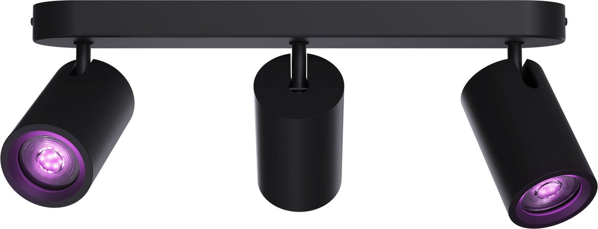 Calex Smart Deckenleuchte – 3-flammig – Smart Aufbaustrahler – oval – Schwarz