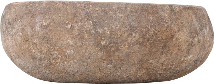 Differnz Waschbecken Nusa ø35-39 x 15 cm – Natursteinwaschbecken ohne Überlauf – Aufsatzwaschbecken – Waschbecken in runder Form – Badezimmerzubehör – Grau